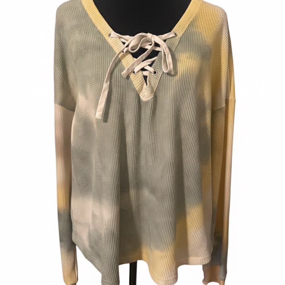 Women's Lace-Up Tie-Dye Sweatshirt